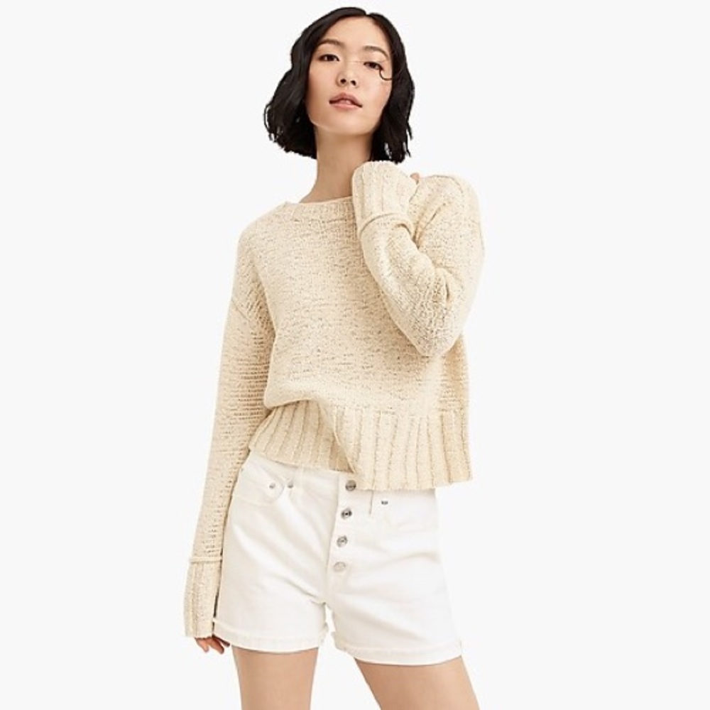 J. Crew wide rib crew neck sweater